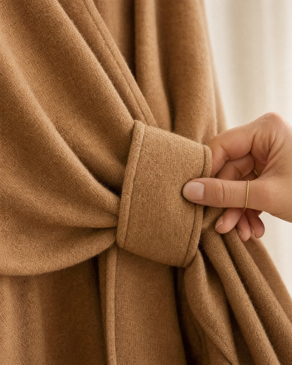 Detalle de la trabilla del poncho