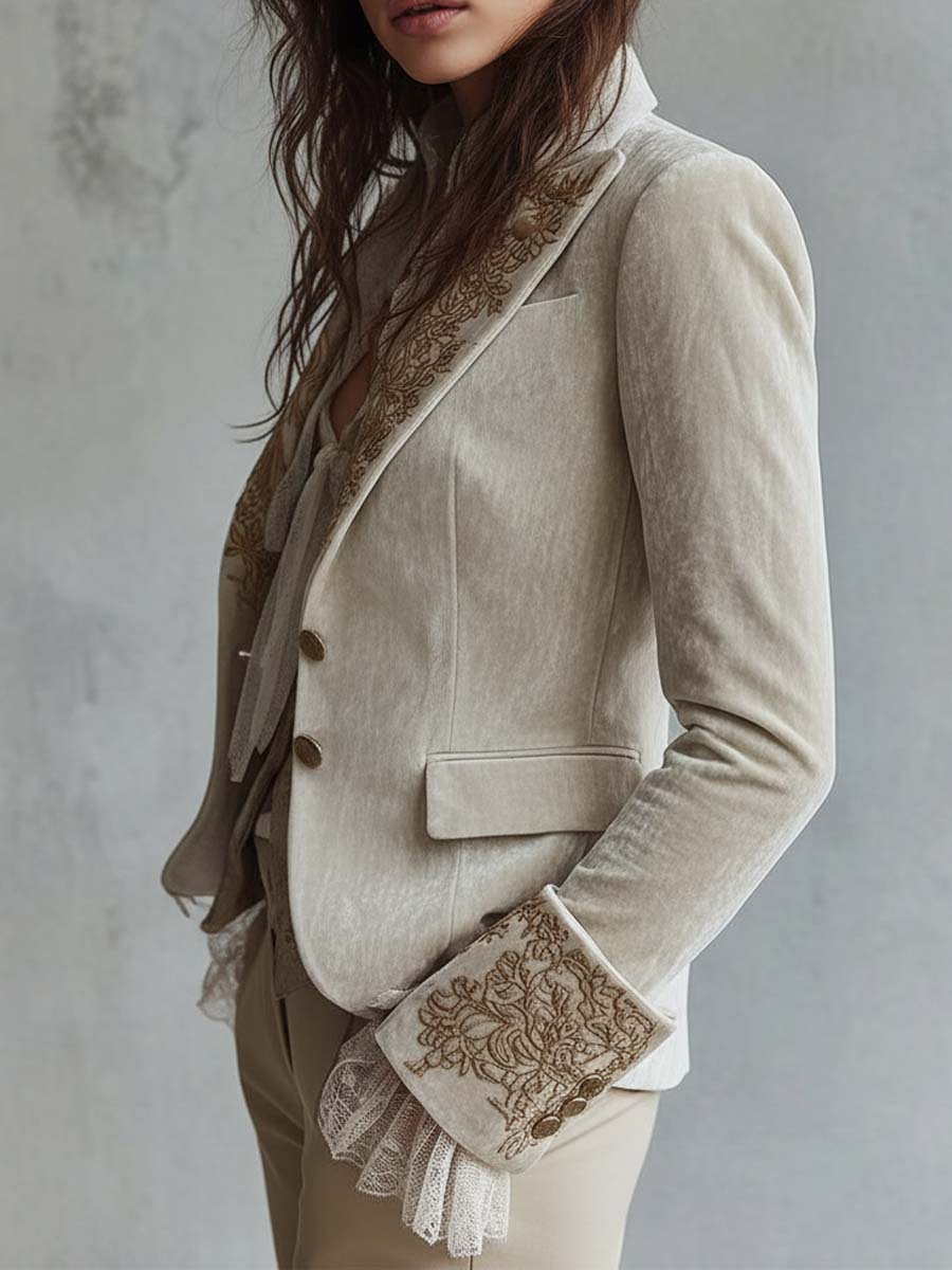Blazer Victoria — Sastre Bordado Marfil