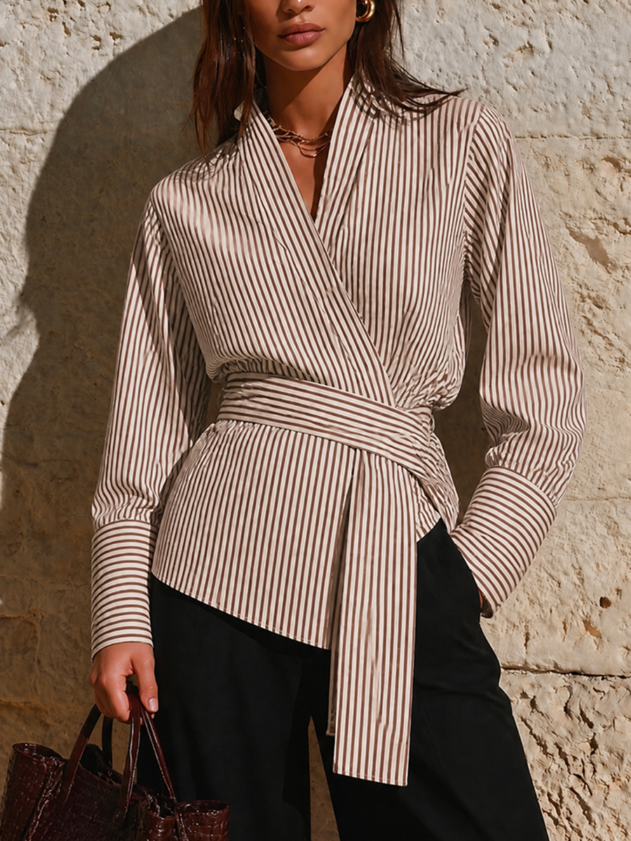 Blusa Tullia — Rayas Cuello Pico