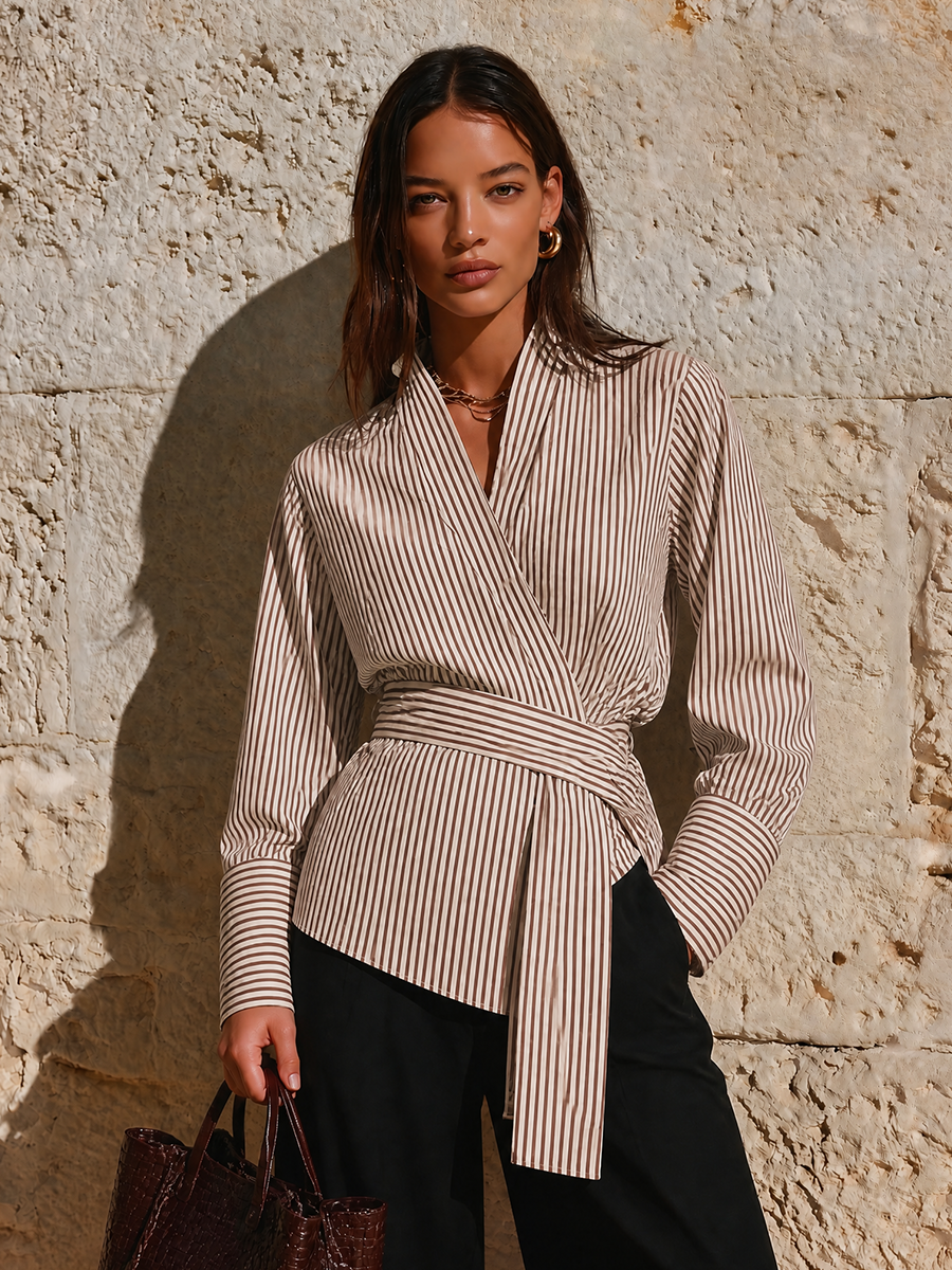 Blusa Tullia — Rayas Cuello Pico