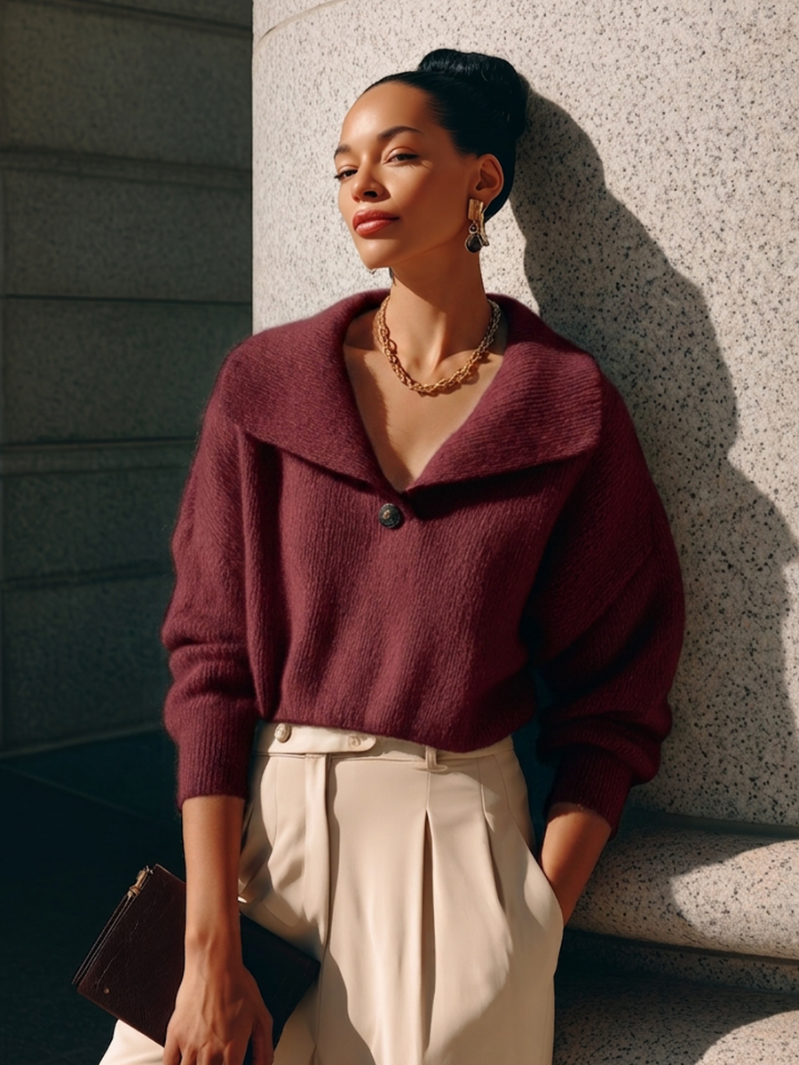 Jersey Alessandra — Cuello Solapa