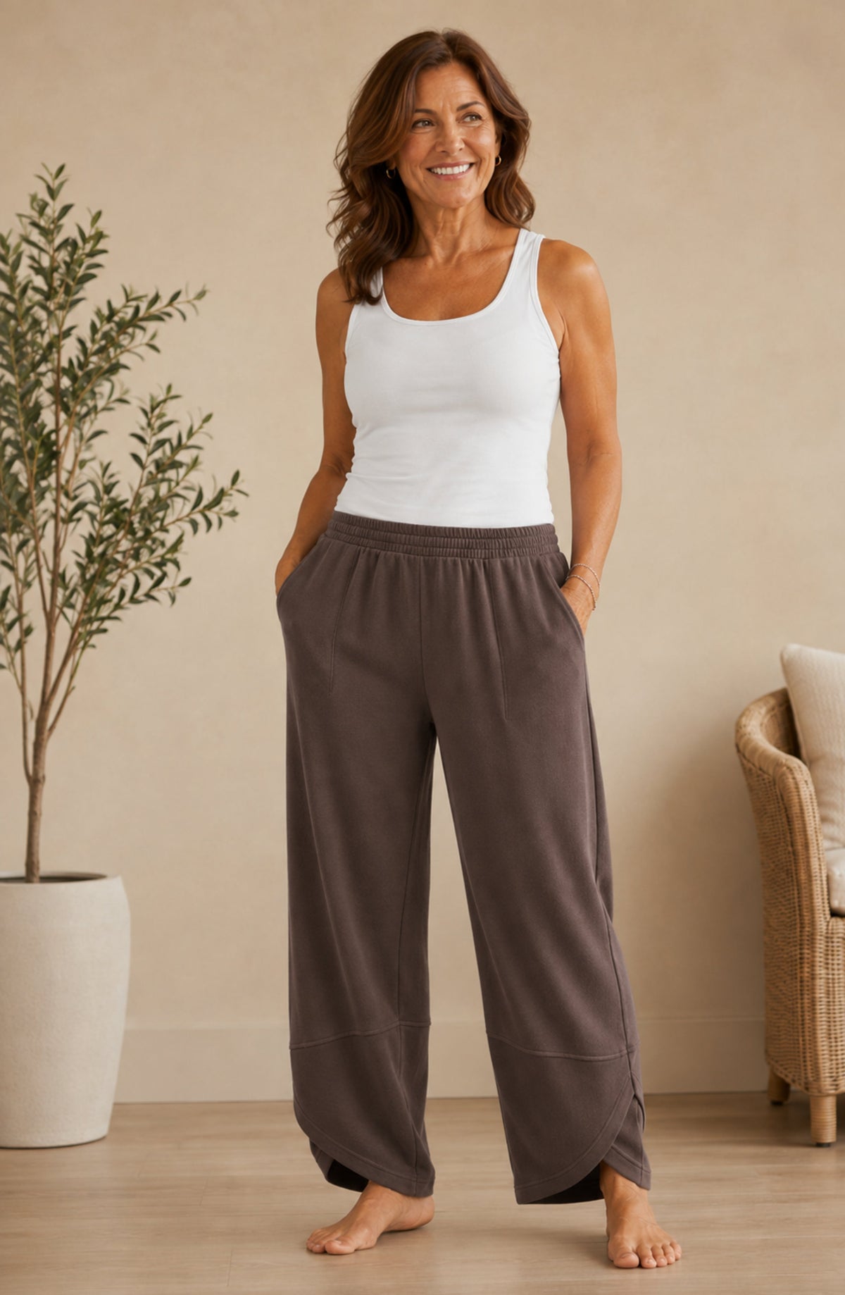 Pantalón Élise — Barrel Fluido de Cintura Elástica