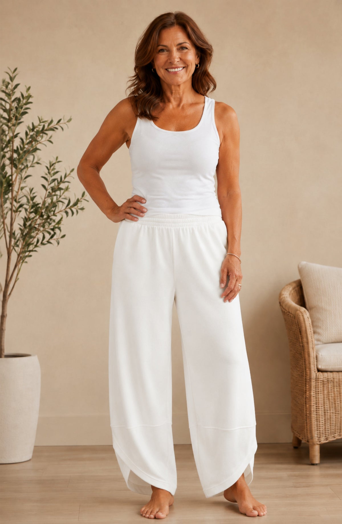 Pantalón Élise — Barrel Fluido de Cintura Elástica