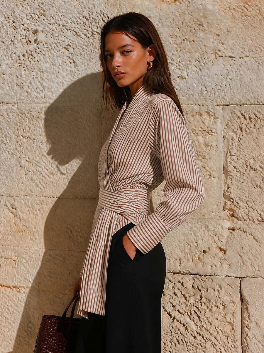 Blusa Tullia — Rayas Cuello Pico