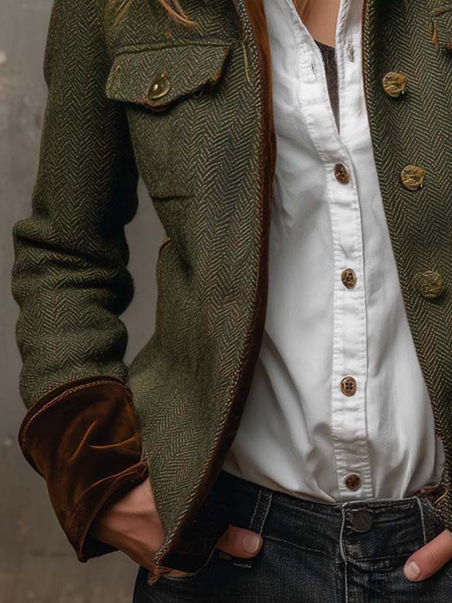 Blazer Olivia — Espiga con Ribetes