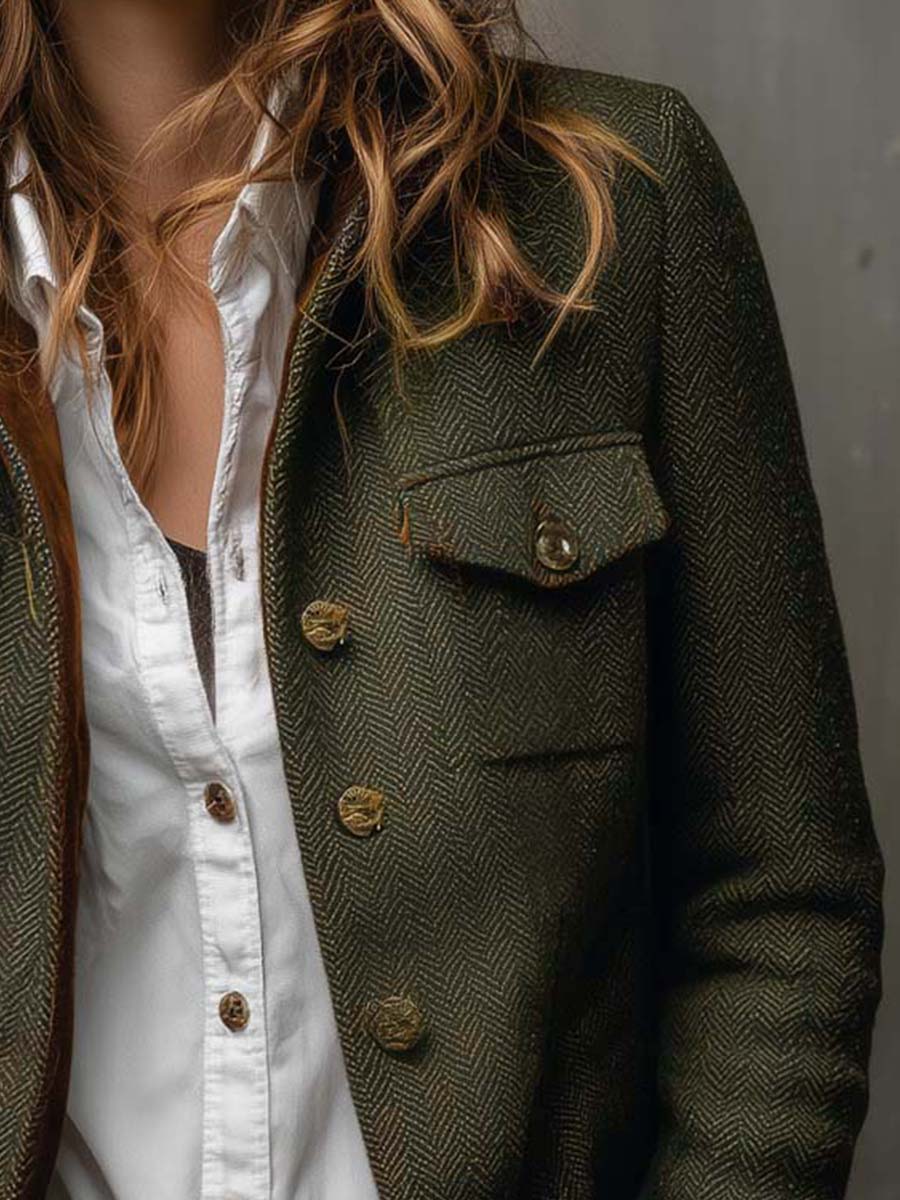 Blazer Olivia — Espiga con Ribetes