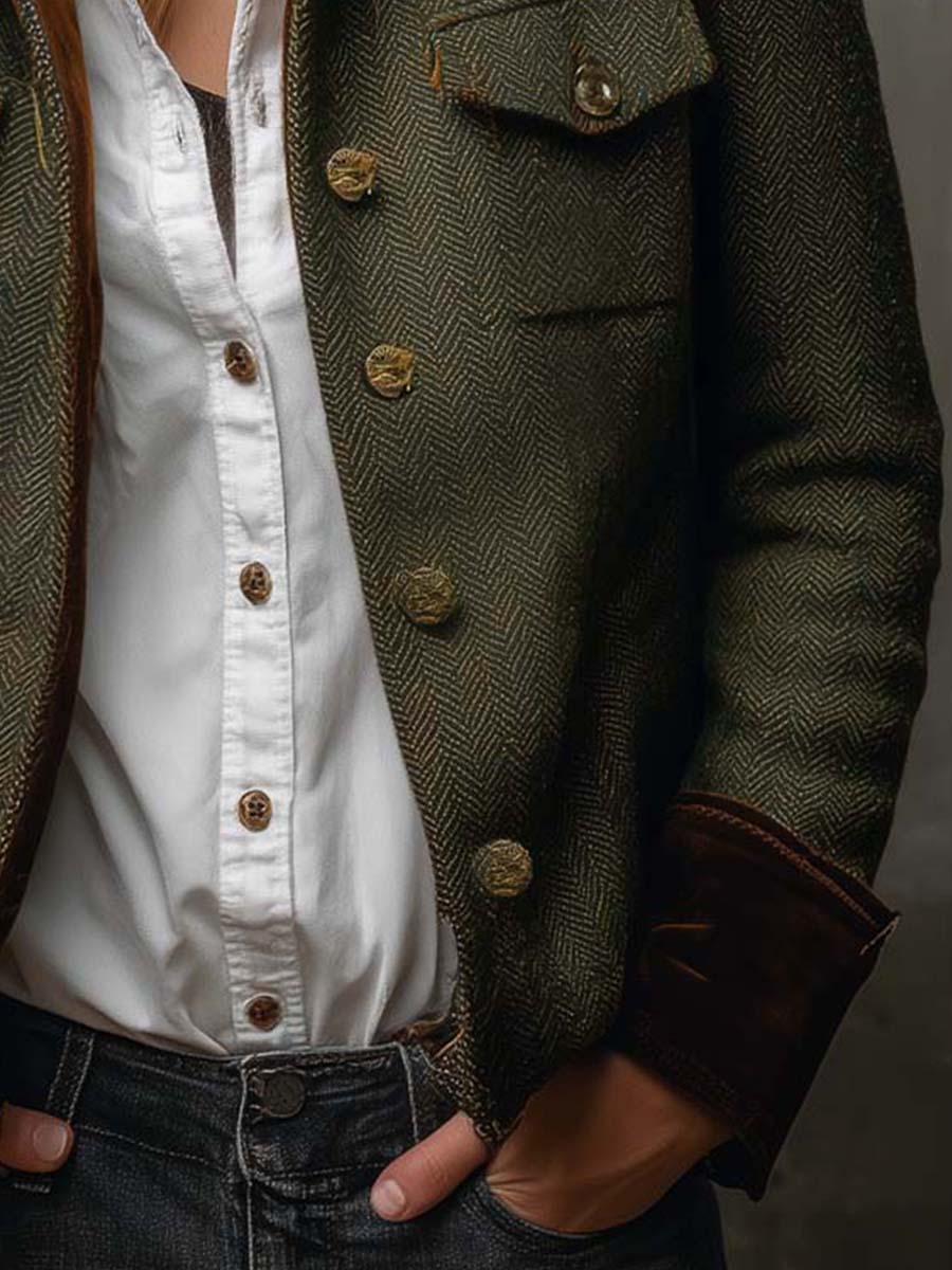 Blazer Olivia — Espiga con Ribetes