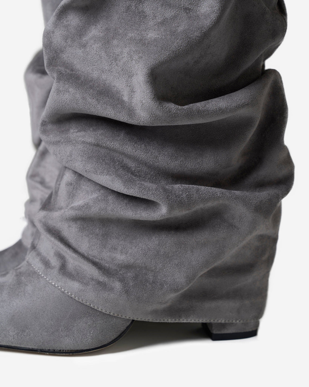 Botas Greta Slouchy Efecto Ante — Gris
