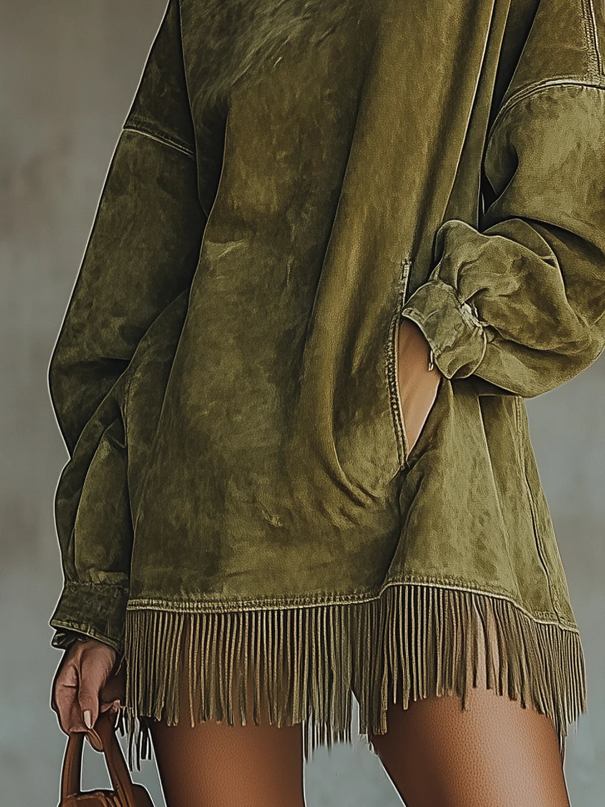 Vestido Susana — Cuello Alto con Flecos