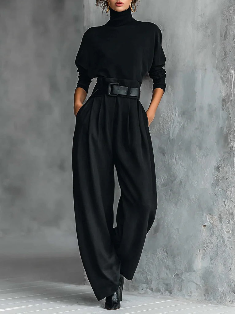 Conjunto Ida — Negro con Pantalón Ancho