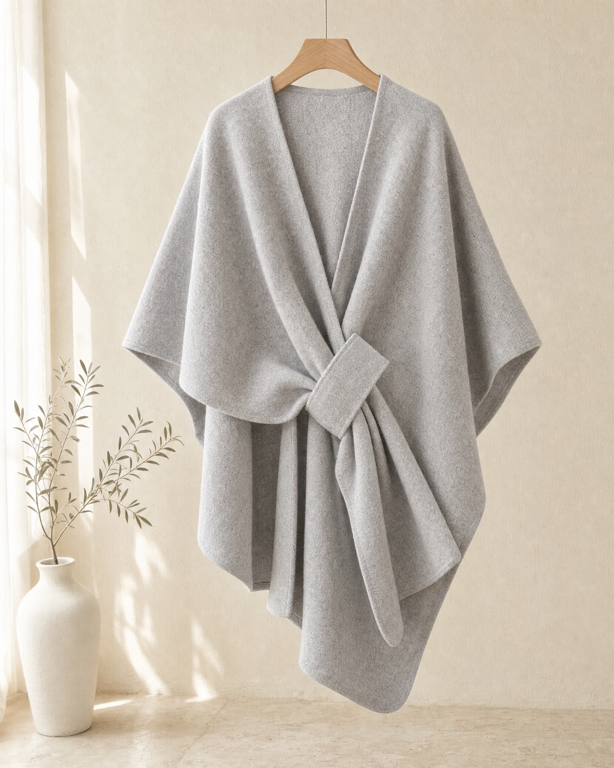 Poncho Elena Gris claro