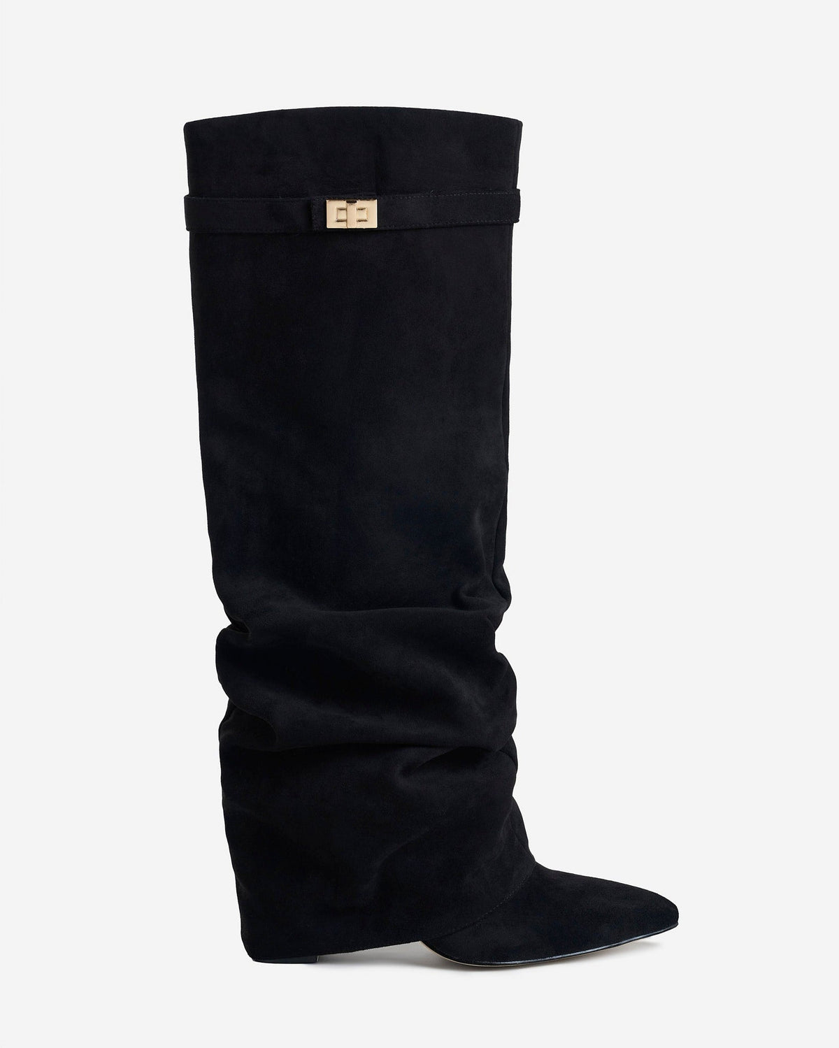 Botas Greta Slouchy Efecto Ante — Negro