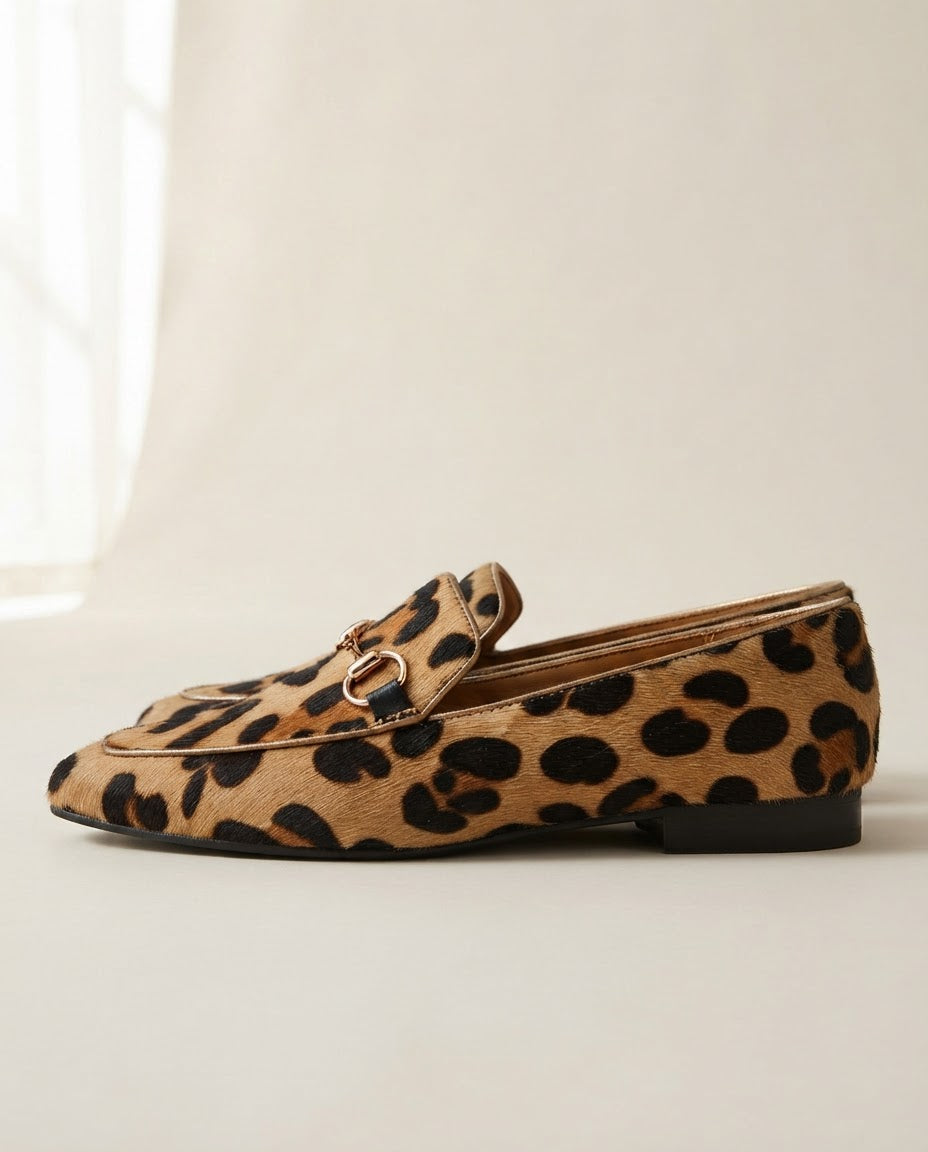 Mocasín Allegra — Leopardo con Herraje Dorado