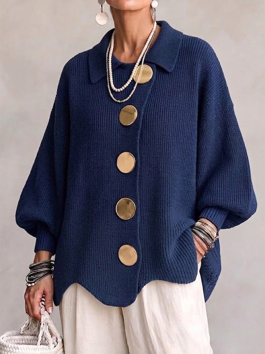Cárdigan Mercedes — Oversize con Cuello